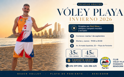 INSCRIPCIONES ABIERTAS PARA LAS ESCUELAS DE VÓLEY PLAYA INVIERNO 2026/2027 EN BENIDORM